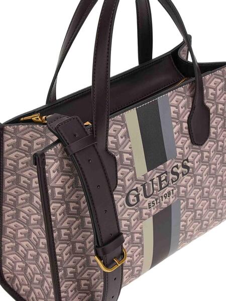 BOLSO SILVANA 2 COMPARTIMENTOS LOGO G CUBE BICOLOR BEIGE