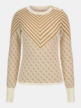 JERSEY RENEE SLIM FIT CON LOGOTIPO 4G BEIGE Y CAMEL