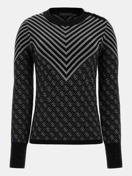 JERSEY RENEE SLIM FIT CON LOGOTIPO 4G NEGRO Y GRIS