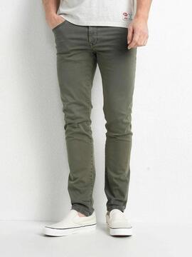 PANTALÓN VAQUERO SEAHAM SLIM FIT VERDE CAQUI