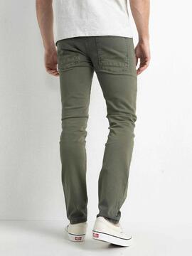 PANTALÓN VAQUERO SEAHAM SLIM FIT VERDE CAQUI