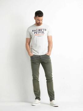 PANTALÓN VAQUERO SEAHAM SLIM FIT VERDE CAQUI