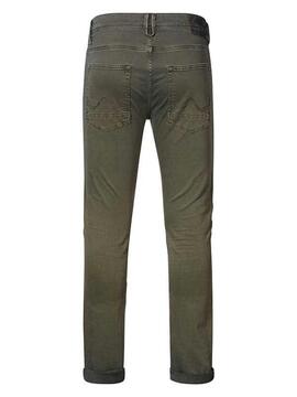 PANTALÓN VAQUERO SEAHAM SLIM FIT VERDE CAQUI