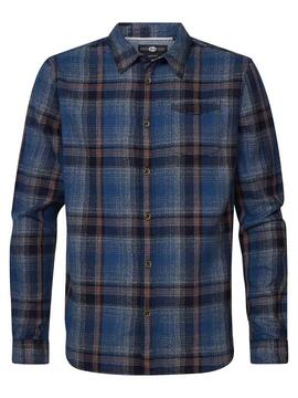 CAMISA REGULAR FIT CUADROS AZUL Y GRIS