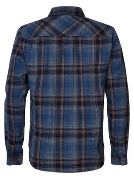 CAMISA REGULAR FIT CUADROS AZUL Y GRIS