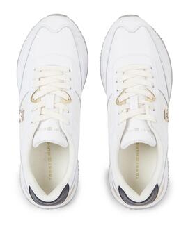 ZAPATILLAS DE RUNNING TH ELEVATED EN PIEL BLANCA