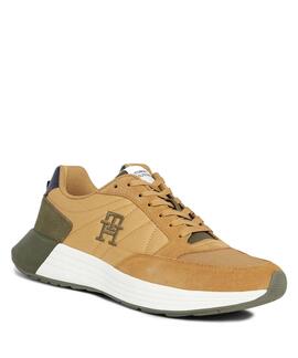 ZAPATILLAS DE RUNNING CLASSIC ELEVATED CAMEL Y VERDE CAQUI