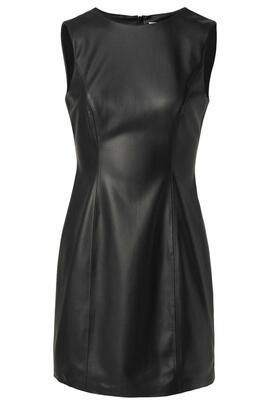 VESTIDO CORTO DE ECOPIEL SLIM FIT NEGRO