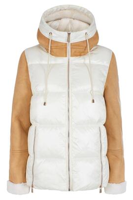 CHAQUETA ACOLCHADA MIXTA DOBLE FAZ CAMEL Y NAILON BEIGE