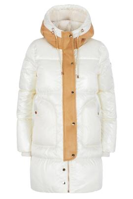 CHAQUETA ACOLCHADA MIXTA DOBLE FAZ CAMEL Y NAILON BEIGE