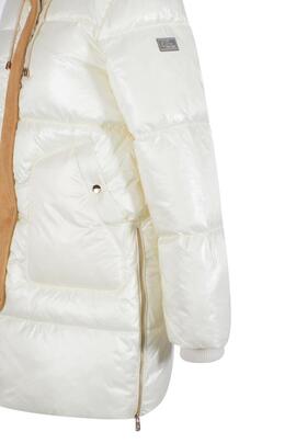 CHAQUETA ACOLCHADA MIXTA DOBLE FAZ CAMEL Y NAILON BEIGE