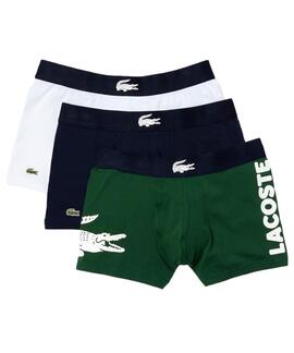 3 PACK TRUNKS BOXERS COTTON STRETCH BLANCO, VERDE Y AZUL MAR