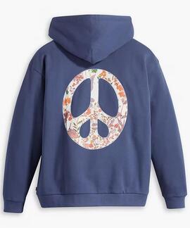 SUDADERA RELAXED FIT GRAPHIC SALINAS FLORAL PEACE SIGN CROWN
