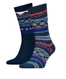 CALCETINES LEVI’S® REGULAR CUT BOOTSOCK FAIR ISLE BLUE COMBO