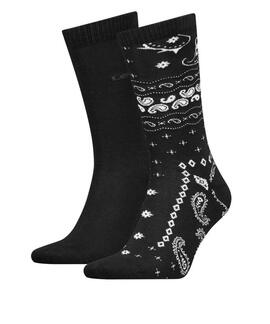 CALCETINES LEVI’S® REGULAR CUT BANDANA 2 PACK BLACK COMBO