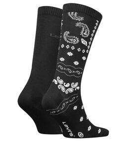 CALCETINES LEVI’S® REGULAR CUT BANDANA 2 PACK BLACK COMBO