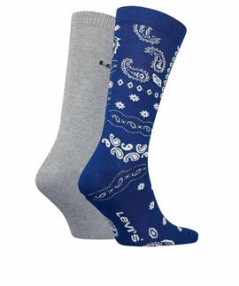 CALCETINES LEVI’S® REGULAR CUT BANDANA 2 PACK BLUE COMBO