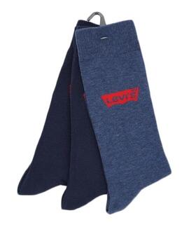 CALCETINES LEVI’S® REGULAR CUT BATWING LOGO 3 PACK DENIM