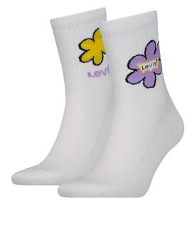 CALCETINES LEVI’S® SHORT CUT FLOWER 2 PACK YELLOW / PURPLE