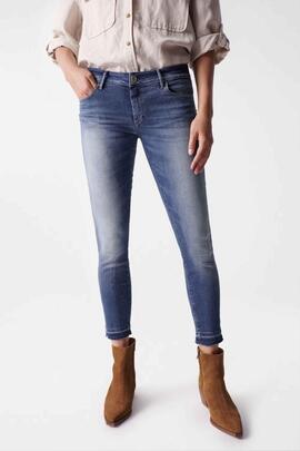 WONDER PUSH UP CROPPED SKINNY FIT EN DENIM AZUL