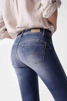 WONDER PUSH UP CROPPED SKINNY FIT EN DENIM AZUL