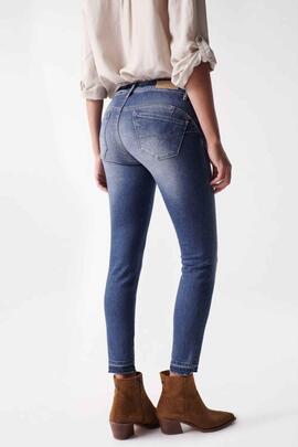 WONDER PUSH UP CROPPED SKINNY FIT EN DENIM AZUL