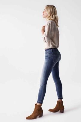 WONDER PUSH UP CROPPED SKINNY FIT EN DENIM AZUL