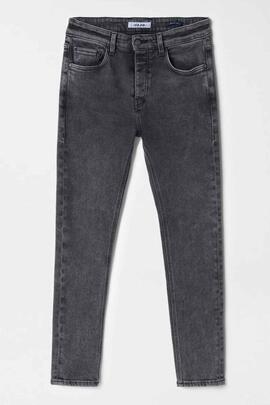 PANTALÓN VAQUERO SKINNY FIT CORTO EN DENIM GRIS OSCURO