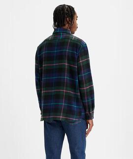 SOBRECAMISA JACKSON WORKER RELAXED FIT LEVINSON PLAID OCEAN