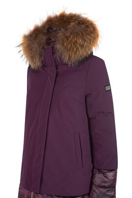 ABRIGO ACOLCHADO DE MUJER SOFTSHELL Y NAILON MORADO