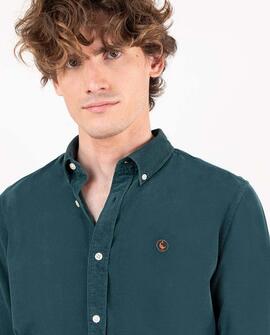 CAMISA MICROPANA GARMENT DYE VERDE