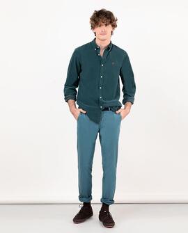 CAMISA MICROPANA GARMENT DYE VERDE