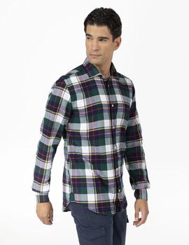 CAMISA FRANELA MULTI COLORS VERDE BOTELLA