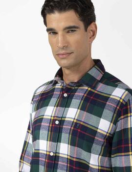 CAMISA FRANELA MULTI COLORS VERDE BOTELLA