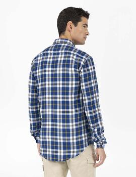 CAMISA FRANELA COMBINED CHECK AZUL MARINO