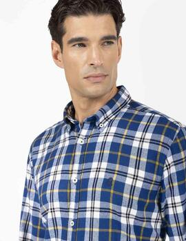 CAMISA FRANELA COMBINED CHECK AZUL MARINO