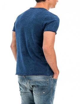 CAMISETA CON PRINT DE ANCLA EN AZUL MARINO