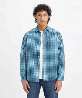 CAMISA CLASSIC 1 POCKET STANDARD TERRY PLAID OCEAN DEPTHS