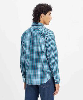 CAMISA CLASSIC 1 POCKET STANDARD TERRY PLAID OCEAN DEPTHS