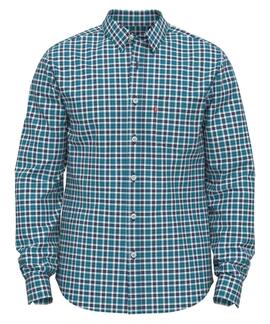 CAMISA CLASSIC 1 POCKET STANDARD TERRY PLAID OCEAN DEPTHS