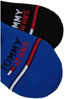 PIMKIES UNISEX TOMMY JEANS NO SHOW 2 PACK AZUL Y NEGRO