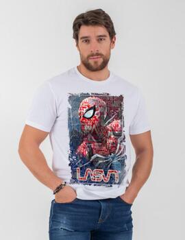 CAMISETA DE HOMBRE SPIDER BLANCA