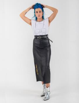 FALDA MIDI DE MUJER PUNK NEGRA