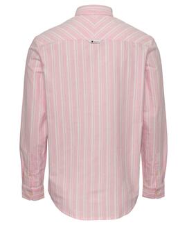 TJM REGULAR OXFORD STRIPE SHIRT BALLET PINK