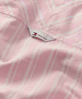 TJM REGULAR OXFORD STRIPE SHIRT BALLET PINK