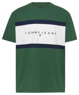 CAMISETA REGULAR FIT CON DISEÑO COLOR BLOCK VERDE