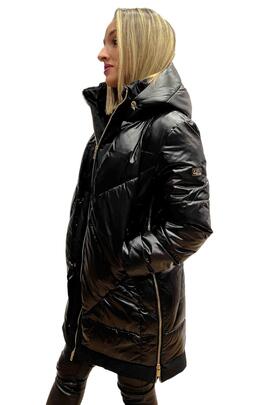 ABRIGO DE MUJER ACOLCHADO SOFTSHELL CON NAILON NEGRO