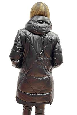 ABRIGO DE MUJER ACOLCHADO SOFTSHELL CON NAILON NEGRO