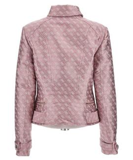 CHAQUETA OLIVIA MOTO SLIM FIT JACQUARD 4G ROSA