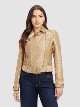 CHAQUETA OLIVIA MOTO SLIM FIT JACQUARD 4G BEIGE